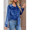 image:imageCicy Bell Womens Velvet Shirts Casual Long Sleeve Tops Fall Shacket JacketBlue