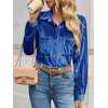 image:imageCicy Bell Womens Velvet Shirts Casual Long Sleeve Tops Fall Shacket JacketBlue