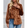 image:imageCicy Bell Womens Velvet Shirts Casual Long Sleeve Tops Fall Shacket JacketBrown