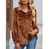 image:imageCicy Bell Womens Velvet Shirts Casual Long Sleeve Tops Fall Shacket JacketBrown