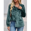 image:imageCicy Bell Womens Velvet Shirts Casual Long Sleeve Tops Fall Shacket JacketDark Green