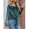 image:imageCicy Bell Womens Velvet Shirts Casual Long Sleeve Tops Fall Shacket JacketDark Green