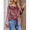 image:imageCicy Bell Womens Velvet Shirts Casual Long Sleeve Tops Fall Shacket JacketPink