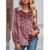 image:imageCicy Bell Womens Velvet Shirts Casual Long Sleeve Tops Fall Shacket JacketPink