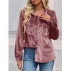 image:imageCicy Bell Womens Velvet Shirts Casual Long Sleeve Tops Fall Shacket JacketPink