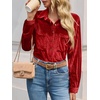 image:imageCicy Bell Womens Velvet Shirts Casual Long Sleeve Tops Fall Shacket JacketRed