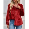 image:imageCicy Bell Womens Velvet Shirts Casual Long Sleeve Tops Fall Shacket JacketRed