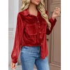 image:imageCicy Bell Womens Velvet Shirts Casual Long Sleeve Tops Fall Shacket JacketRed