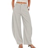 image:imageCicy Bell Womens Barrel Dress Pants High Waisted Wide Leg Work TrousersApricot