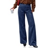 image:imageCicy Bell Womens Suede Pants High Waisted Straight Leg Fall Casual TrousersDark Blue