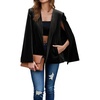 image:imageCicy Bell Womens Velvet Cape Blazer Split Long Sleeve Open Front JacketBlack