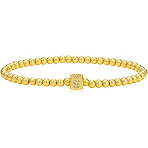 image:imageCicy Bell Beaded Bracelets for Women 18k Gold Plated Initial Letter BraceletGold S