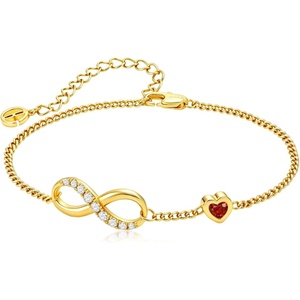 image:imageCicy Bell Birthstone Bracelet for Women 18K Gold Plated Jewelry Gift01JanGarnet Red