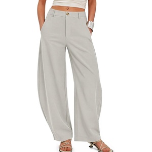 image:imageCicy Bell Womens Barrel Dress Pants High Waisted Wide Leg Work TrousersApricot