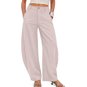 image:imageCicy Bell Womens Barrel Dress Pants High Waisted Wide Leg Work TrousersLight Pink