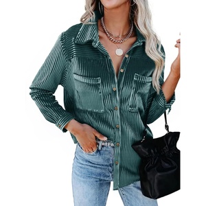 image:imageCicy Bell Womens Velvet Shirts Casual Long Sleeve Tops Fall Shacket JacketDark Green