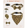 image:imageCicy Bell Dog Collars Breakaway Bow Tie Bell Kitten Bandana SetYellow Leopard Print