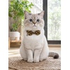 image:imageCicy Bell Dog Collars Breakaway Bow Tie Bell Kitten Bandana SetYellow Leopard Print