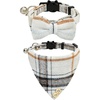 image:imageCicy Bell Dog Collars Breakaway Bow Tie Bell Kitten Bandana SetWhite Plaid
