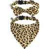 image:imageCicy Bell Dog Collars Breakaway Bow Tie Bell Kitten Bandana SetYellow Leopard Print