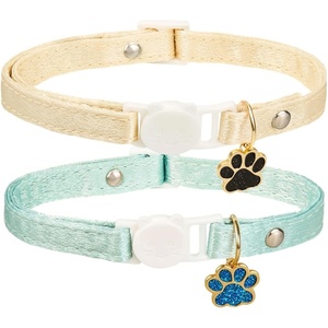 image:imageCicy Bell Breakaway Cat Collars with Bow and Bell Adjustable Safety BuckleWhiteBlue