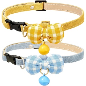 image:imageCicy Bell Breakaway Cat Collars with Bow and Bell Adjustable Safety BuckleYellowBlue