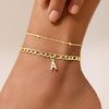 image:imageCicy Bell Ankle Bracelets for Women 18K Gold Layered Anklets Non TarnishStyle AInitial A Gold