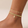 image:imageCicy Bell Ankle Bracelets for Women 18K Gold Layered Anklets Non TarnishStyle AInitial A Gold