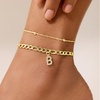 image:imageCicy Bell Ankle Bracelets for Women 18K Gold Layered Anklets Non TarnishStyle AInitial B Gold