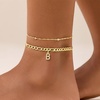 image:imageCicy Bell Ankle Bracelets for Women 18K Gold Layered Anklets Non TarnishStyle AInitial B Gold