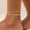image:imageCicy Bell Ankle Bracelets for Women 18K Gold Layered Anklets Non TarnishStyle AInitial C Gold