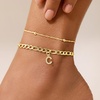 image:imageCicy Bell Ankle Bracelets for Women 18K Gold Layered Anklets Non TarnishStyle AInitial C Gold