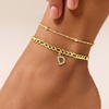 image:imageCicy Bell Ankle Bracelets for Women 18K Gold Layered Anklets Non TarnishStyle AInitial D Gold