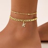 image:imageCicy Bell Ankle Bracelets for Women 18K Gold Layered Anklets Non TarnishStyle AInitial K Gold