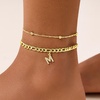 image:imageCicy Bell Ankle Bracelets for Women 18K Gold Layered Anklets Non TarnishStyle AInitial M Gold