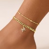 image:imageCicy Bell Ankle Bracelets for Women 18K Gold Layered Anklets Non TarnishStyle AInitial M Gold