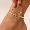 image:imageCicy Bell Ankle Bracelets for Women 18K Gold Layered Anklets Non TarnishStyle AInitial M Gold