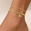 image:imageCicy Bell Ankle Bracelets for Women 18K Gold Layered Anklets Non TarnishStyle AInitial R Gold