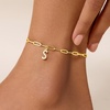 image:imageCicy Bell Ankle Bracelets for Women 18K Gold Layered Anklets Non TarnishStyle BInitial S Gold