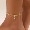 image:imageCicy Bell Ankle Bracelets for Women 18K Gold Layered Anklets Non TarnishStyle BInitial S Gold