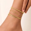 image:imageCicy Bell Ankle Bracelets for Women 18K Gold Layered Anklets Non TarnishStyle CGold C