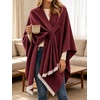 image:imageCicy Bell Womens Elegant Shawl Wraps Soft Open Front Poncho SweaterBurgundy