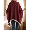 image:imageCicy Bell Womens Elegant Shawl Wraps Soft Open Front Poncho SweaterBurgundy