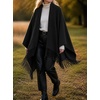 image:imageCicy Bell Womens Fringe Shawl Wraps Warm Fall Winter Sweaters 2026Black