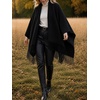 image:imageCicy Bell Womens Fringe Shawl Wraps Warm Fall Winter Sweaters 2026Black