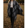 image:imageCicy Bell Womens Fringe Shawl Wraps Warm Fall Winter Sweaters 2026Black Plaid