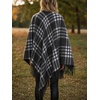 image:imageCicy Bell Womens Fringe Shawl Wraps Warm Fall Winter Sweaters 2026Black Plaid