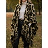 image:imageCicy Bell Womens Fringe Shawl Wraps Warm Fall Winter Sweaters 2026Leopard Brown
