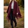 image:imageCicy Bell Womens Fringe Shawl Wraps Warm Fall Winter Sweaters 2026Wine Red
