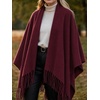 image:imageCicy Bell Womens Fringe Shawl Wraps Warm Fall Winter Sweaters 2026Wine Red
